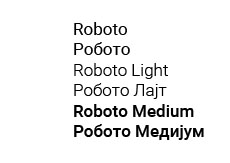Roboto - standardni font